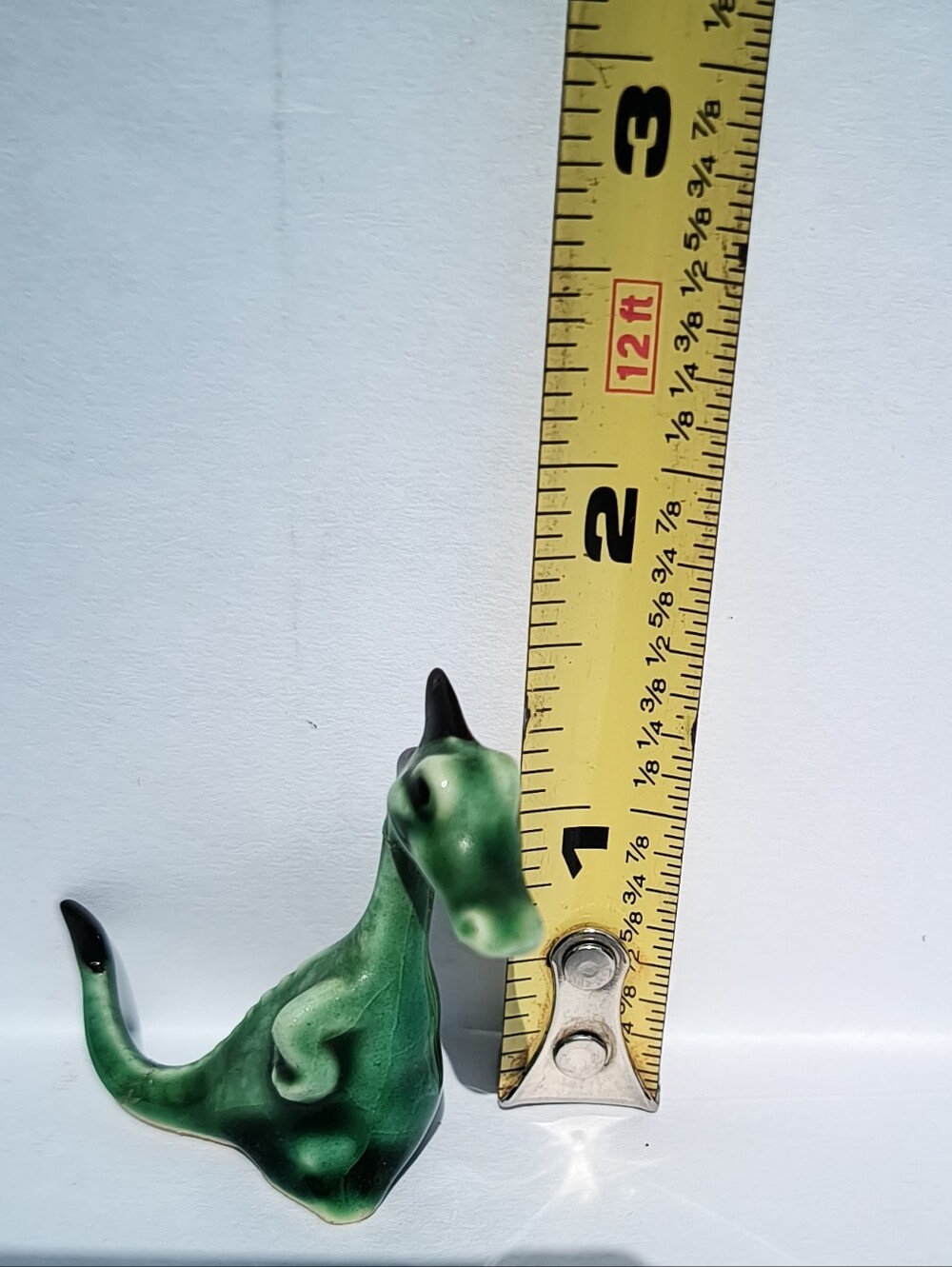 Vintage Hagen Renaker Green Ceramic/Porcelain Minature Dragon Figurine -